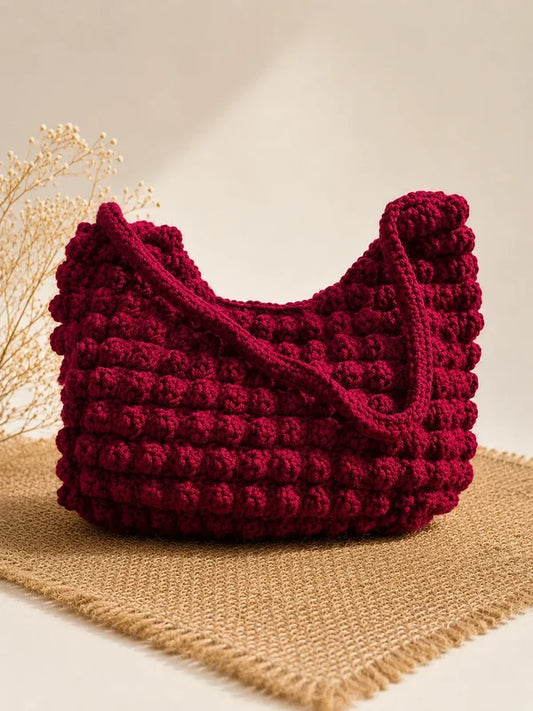 Textured Boho Popcorn Handbag