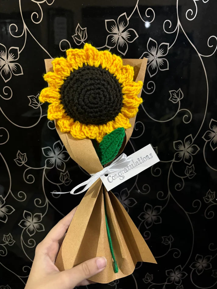 Rustic Elegance Crochet Sunflower