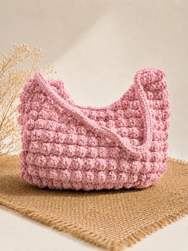 Textured Boho Popcorn Handbag