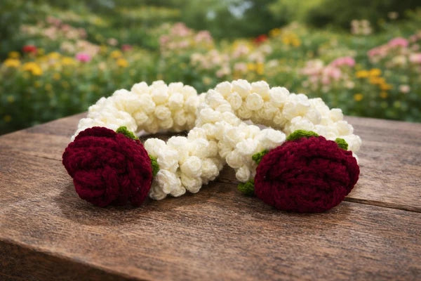 Romantic Red & Ivory Handcrafted Gajras
