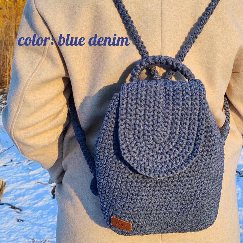 Handmade Crochet Backpack for Women | Small Boho Knit Rucksack | Stylish Gift for Her