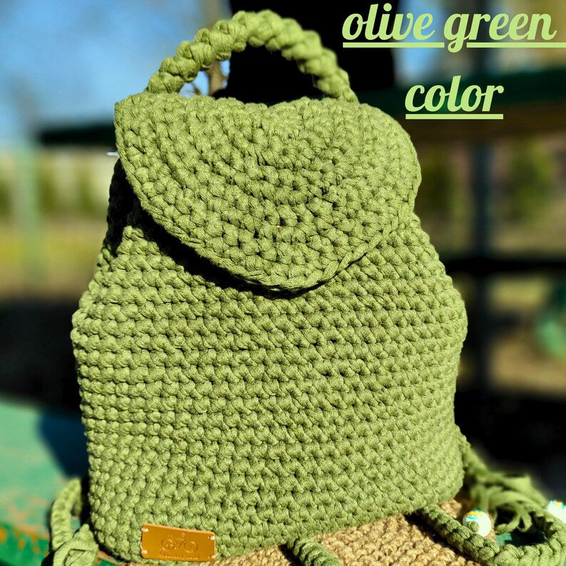 Handmade Crochet Backpack for Women | Small Boho Knit Rucksack | Stylish Gift for Her