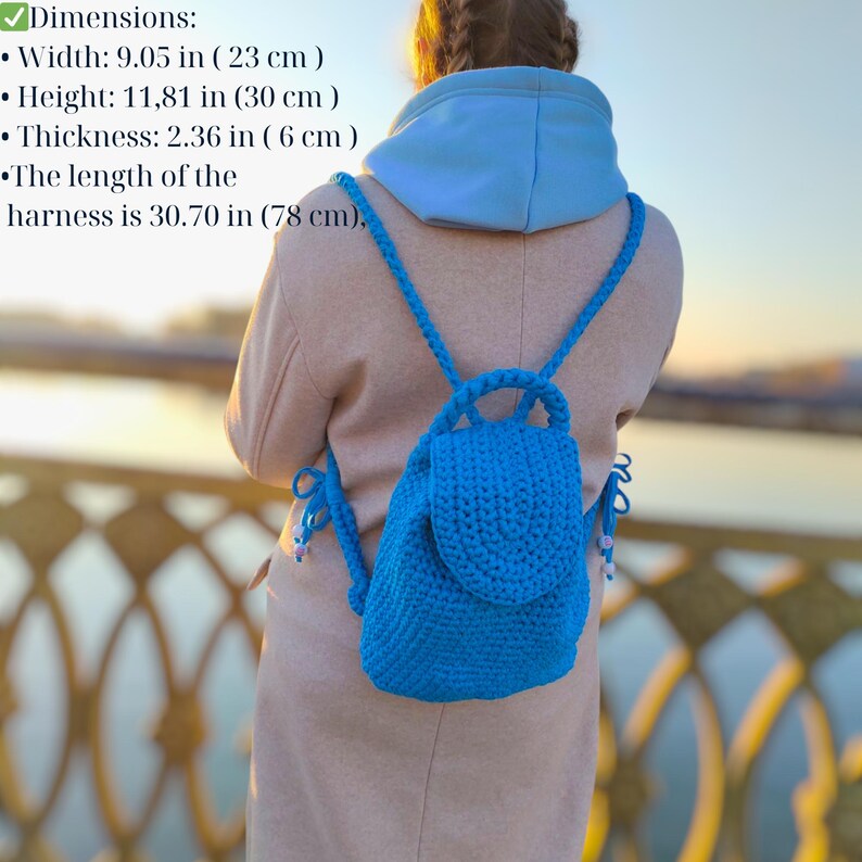 Handmade Crochet Backpack for Women | Small Boho Knit Rucksack | Stylish Gift for Her
