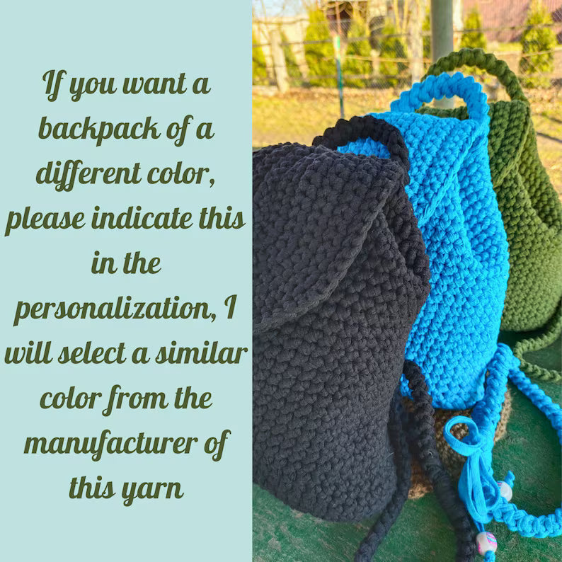 Handmade Crochet Backpack for Women | Small Boho Knit Rucksack | Stylish Gift for Her