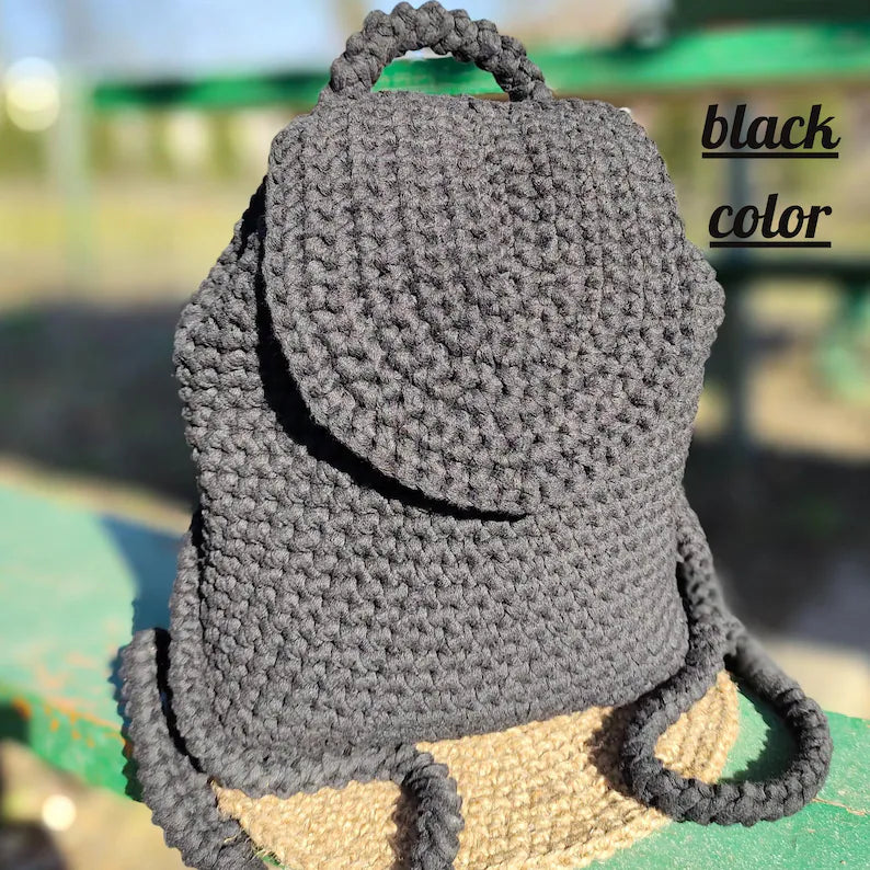 Handmade Crochet Backpack for Women | Small Boho Knit Rucksack | Stylish Gift for Her