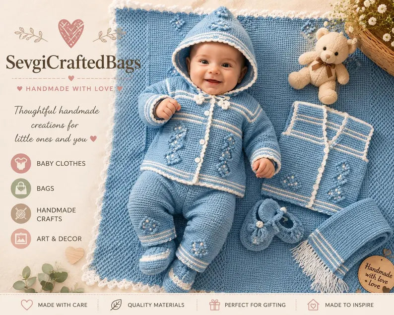 6-Piece Crochet Newborn Baby Set