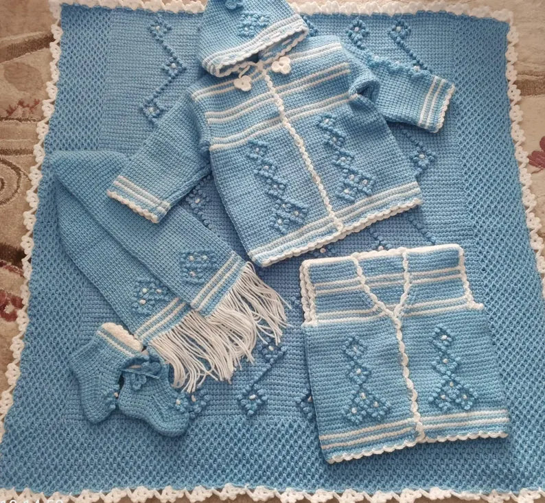 6-Piece Crochet Newborn Baby Set