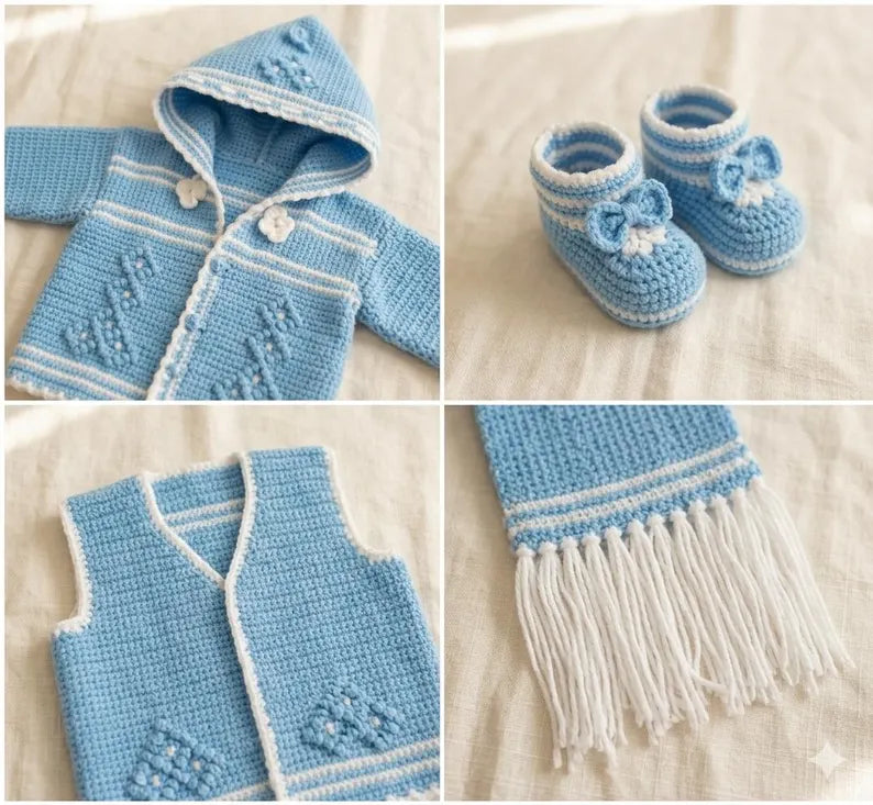 6-Piece Crochet Newborn Baby Set