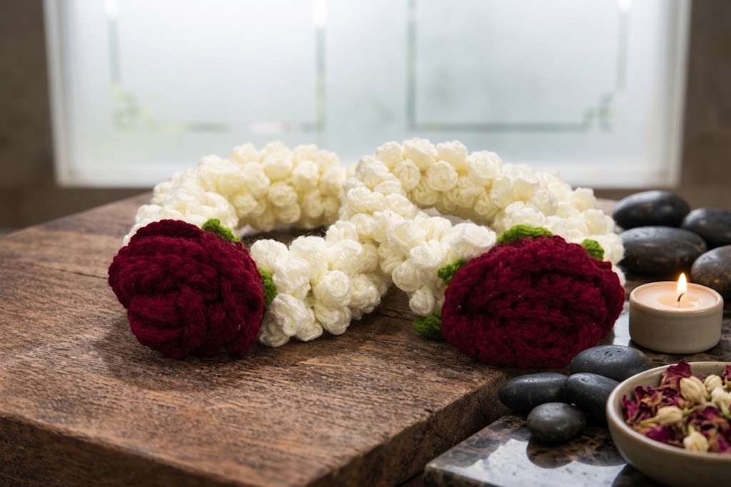 Romantic Red & Ivory Handcrafted Gajras