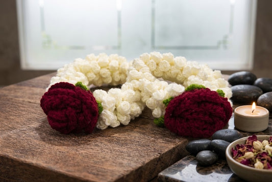 Romantic Red & Ivory Handcrafted Gajras